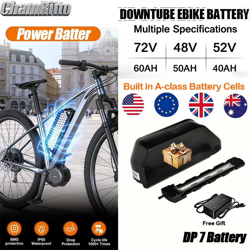 72V 50Ah 21700 Lithium Battery - Baterai sepeda listrik Downtube Hailong Polly