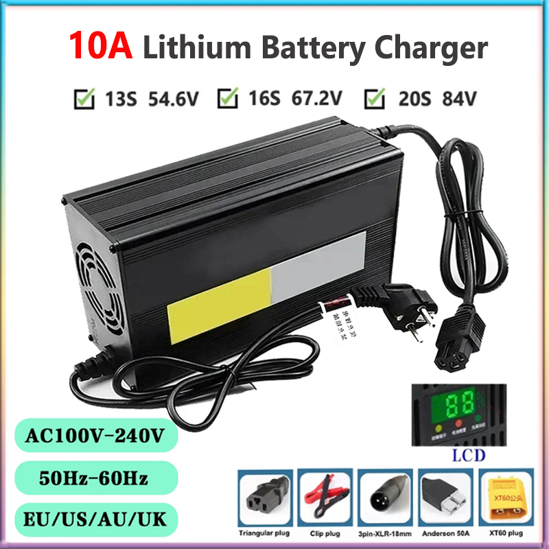 84V 20A Smart Charger - Pengisi daya baterai Lithium 10A 48V