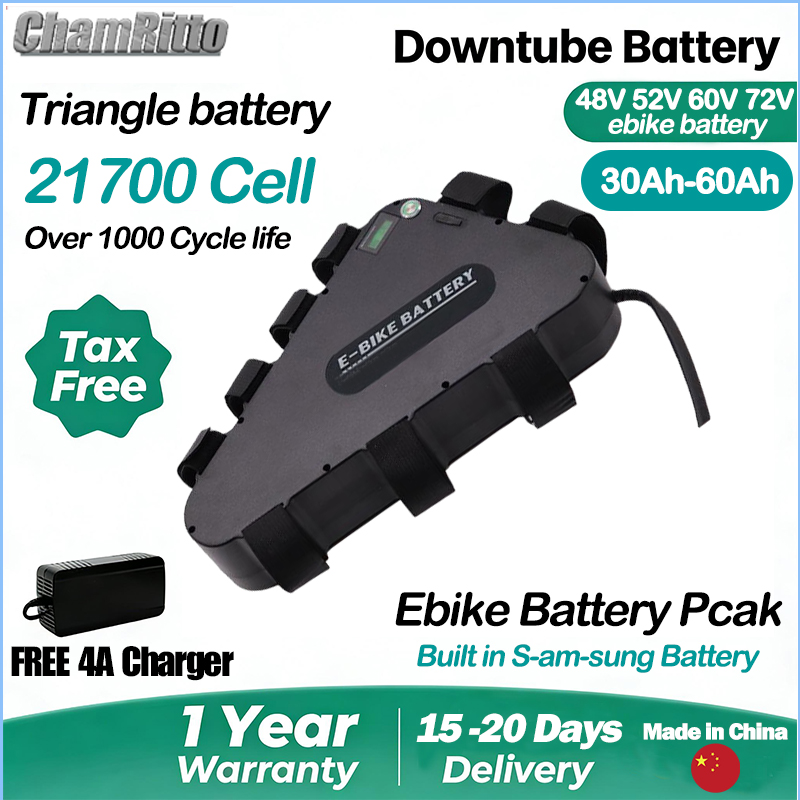 72V 50Ah 21700 Lithium Battery - Baterai Sepeda Listrik Segitiga 60v72v 3000w