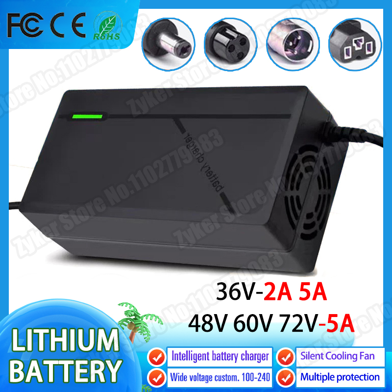 84V 20A Smart Charger - Pengisi daya baterai Lithium, colokan EU