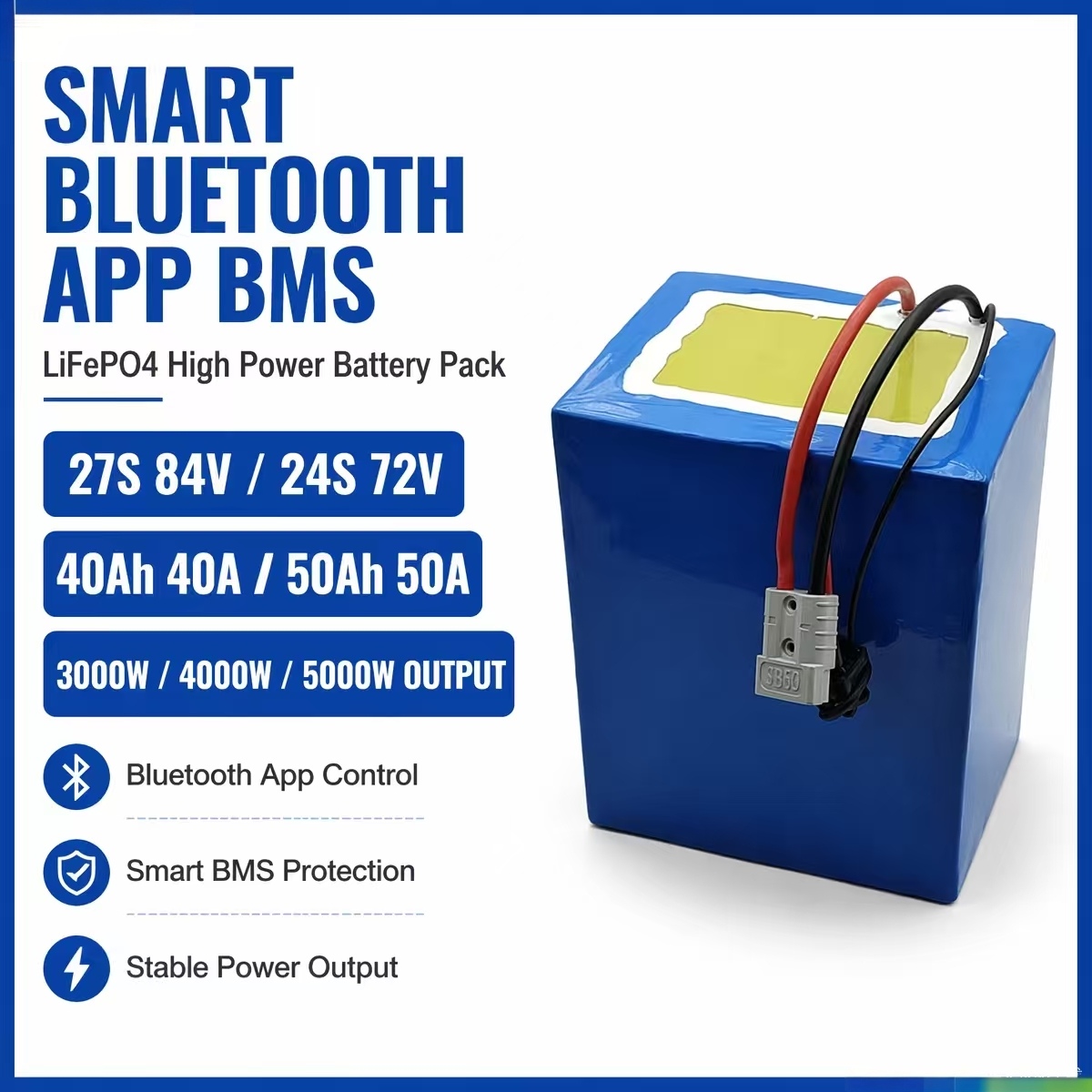 Paket baterai lithium LiFePo4  - 84V 50A Smart Bms Bluetooth ulasan dan harga