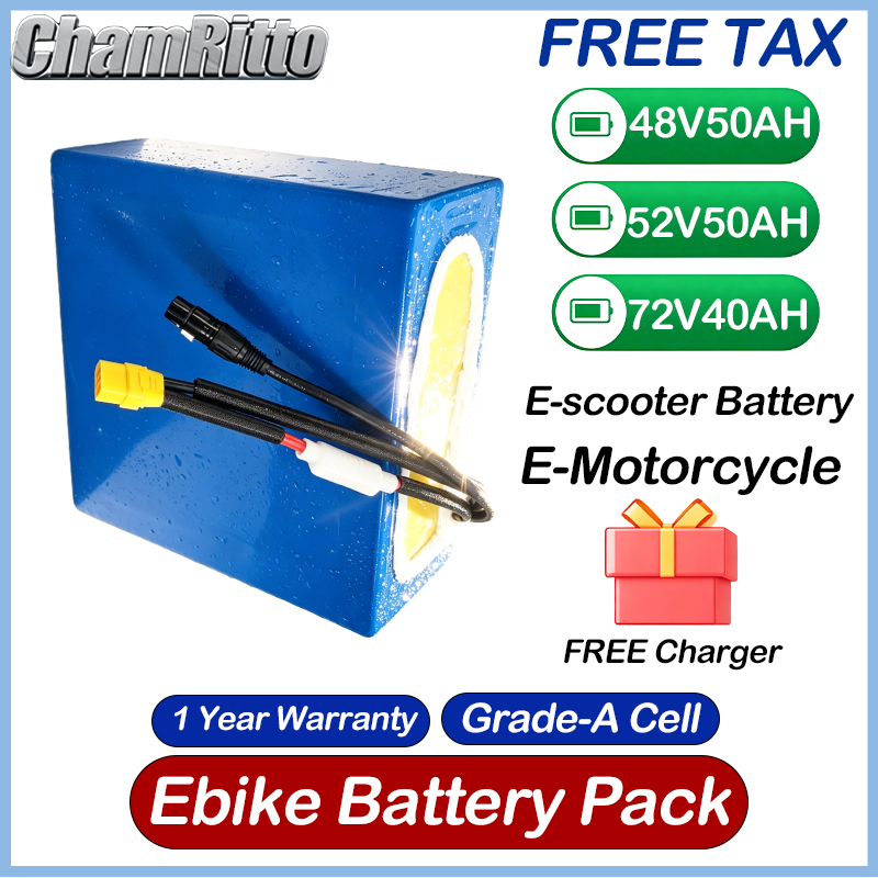 48V 52V 30ah 50ah Sepeda Listr - 72V 50Ah 21700 Lithium Battery ulasan dan harga