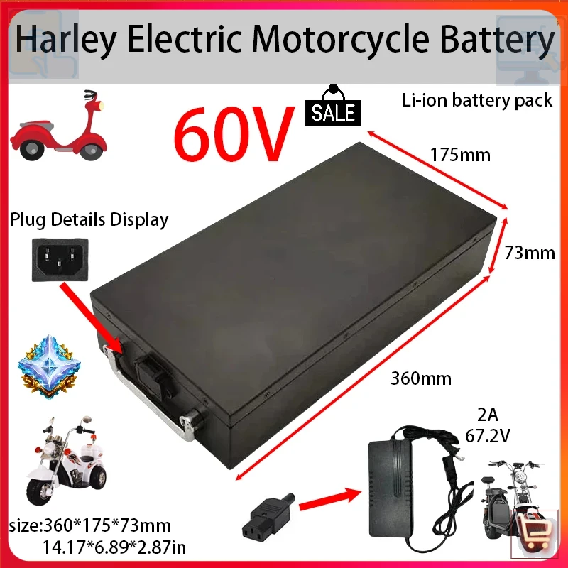 Paket Baterai Li-ion Kapasitas - 60V 50Ah Electric Scooter Battery ulasan dan harga
