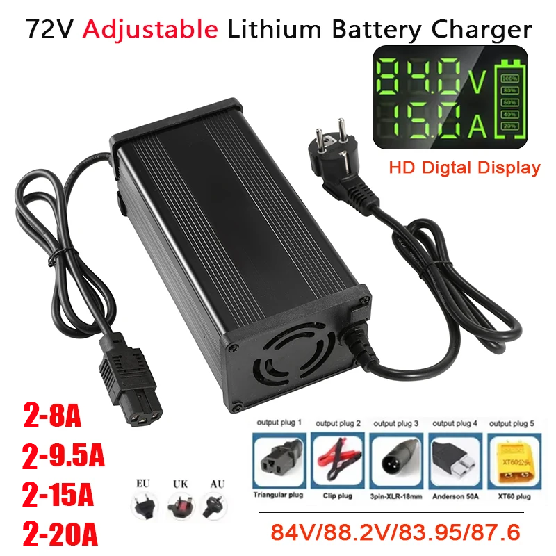 Pengisi daya baterai lithium d - 72V 15A Fast Charger ulasan dan harga